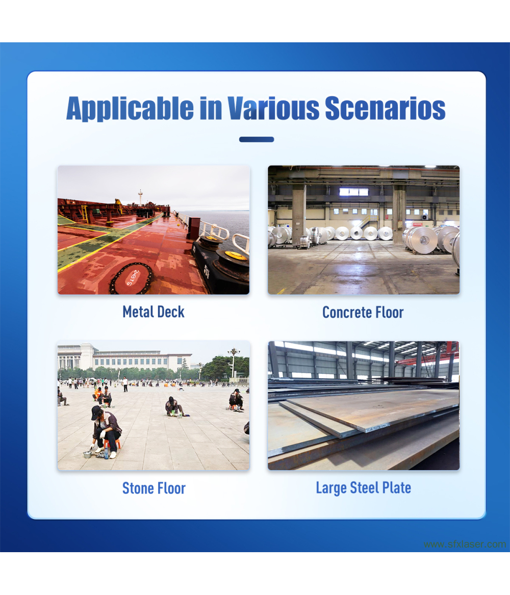 SFX 3000W Intelligent Laser Floor Cleaning Machine for Metal Concrete and Stone Floors Oil Rust Paint Removal Large Steel Plate Laser Rust Remover SFX 3000W Intelligent Laser Floor Cleaning Machine for Metal Concrete and Stone Floors Oil Rust Paint Removal Large Steel Plate Laser Rust Remover